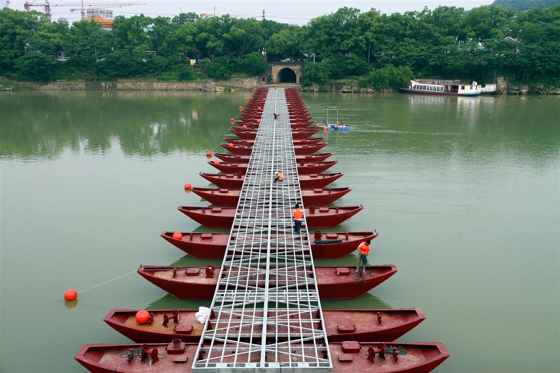 零陵霞客渡浮桥预计5月底完工通行
