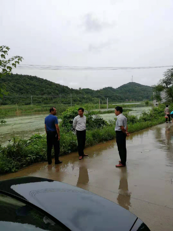察看冷水滩区上岭桥镇香花坝村灾情